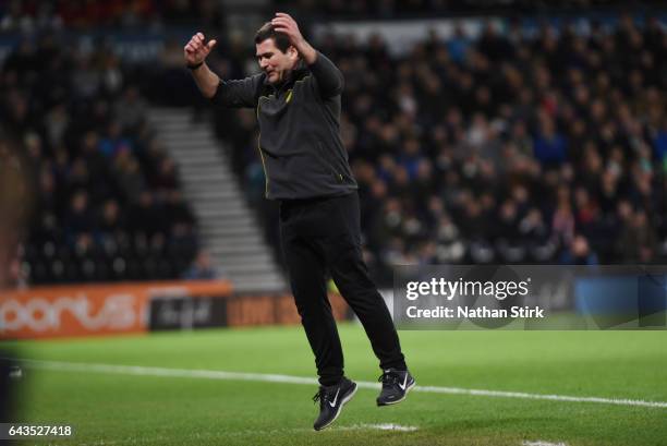 Derby, ENGLANDNigel Clough manager of Burton Albion shows his frustration during the Sky Bet Championship match between Derby County and Burton...