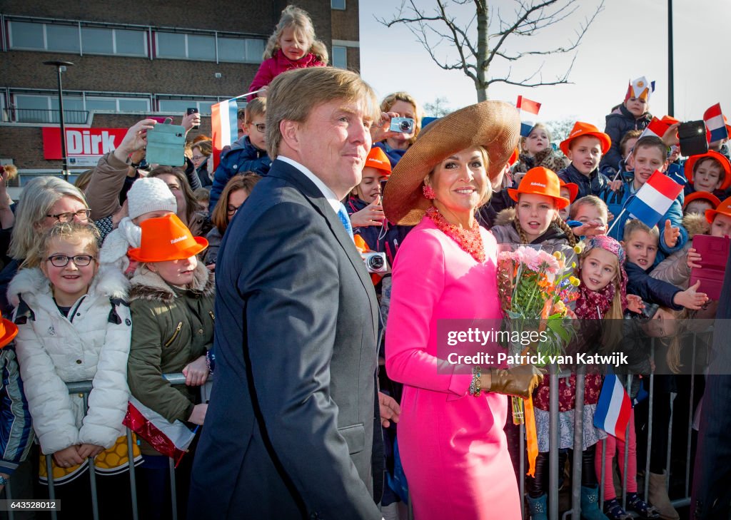 King Willem-Alexander Of The Netherlands And Queen Maxima Of he Netherlands Visit Farms And Villages