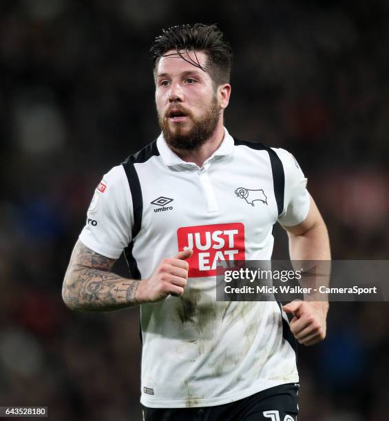 Derby County's Jacob Butterfield during the Sky Bet Championship match between Derby County and Burton Albion at iPro Stadium on February 21, 2017 in...