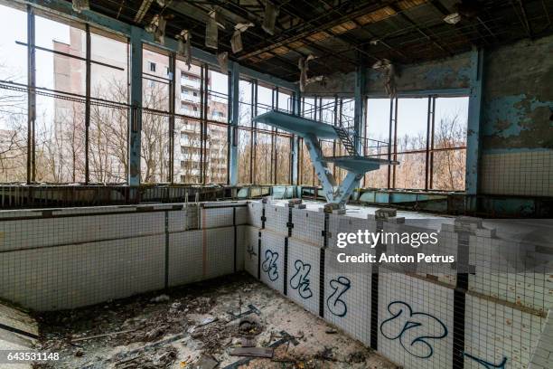 ruined pool. prypiat, ukraine - ruined clothes stock pictures, royalty-free photos & images