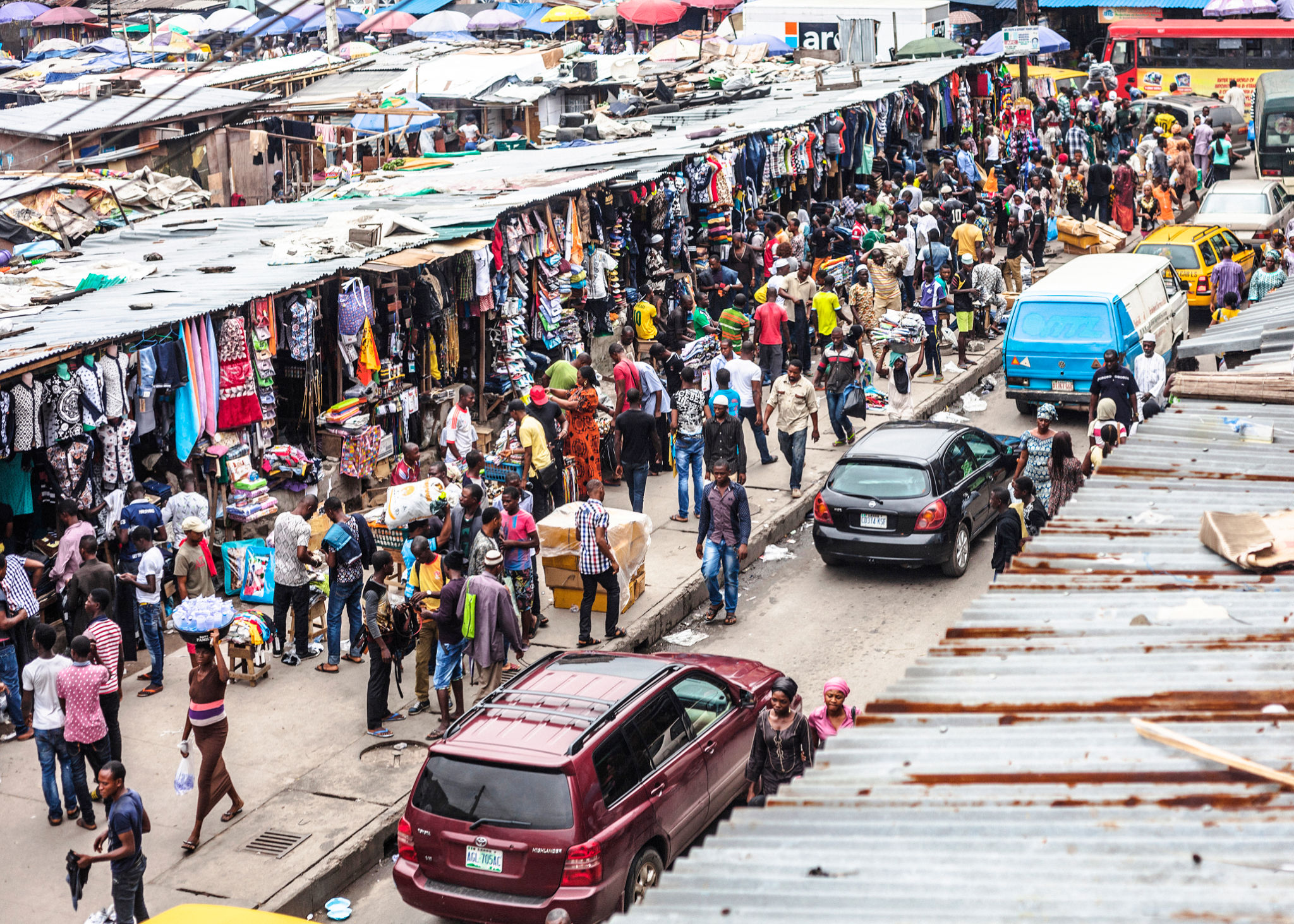 Downtown market streets. Lagos, Nigeria. Downtown market streets. Lagos, Nigeria.