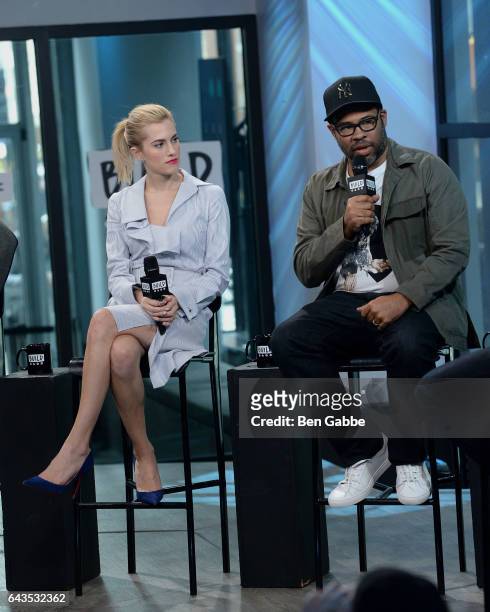 Actors Allison Williams and Jordan Peele attend the Build Series to discuss the movie "Get Out" at Build Studio on February 21, 2017 in New York City.