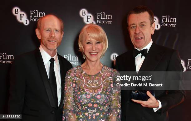 Ron Howard, Helen Mirren and Peter Morgan attend the annual BFI Chairman's Dinner honouring Peter Morgan with the BFI Fellowship at Claridge's Hotel...