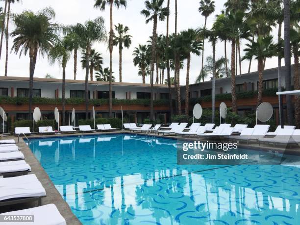 Hollywood Roosevelt swimming pool in Los Angeles, California on January 15, 2017.