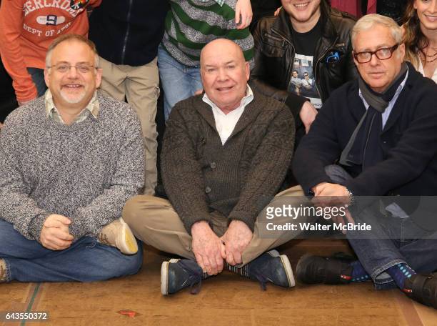 Marc Shaiman, Jack OÕBrien and Scott Wittman attend the ''Charlie and the Chocolate Factory' Cast Photo Call at the New 42nd Street Studios on...