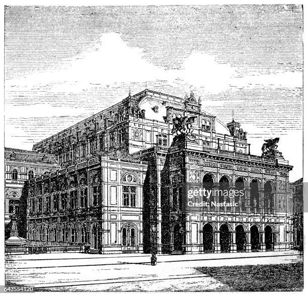 vienna state opera, ringstraße (vienna, austria) - vienna state opera stock illustrations