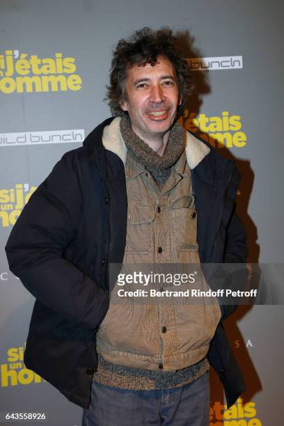 Actor of the movie Eric Elmosnino attends the "Si j'etais un Homme" : Paris Premiere at Cinema Gaumont Opera on February 21, 2017 in Paris, France.