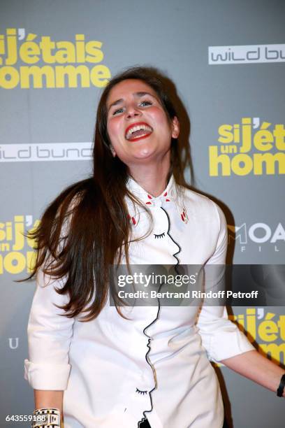 Actress of the movie Josephine Drai attends the "Si j'etais un Homme" : Paris Premiere at Cinema Gaumont Opera on February 21, 2017 in Paris, France.