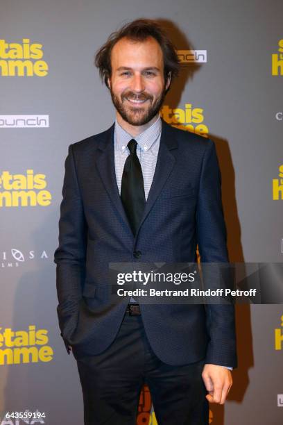 Actor of the movie Antoine Gouy attends the "Si j'etais un Homme" : Paris Premiere at Cinema Gaumont Opera on February 21, 2017 in Paris, France.