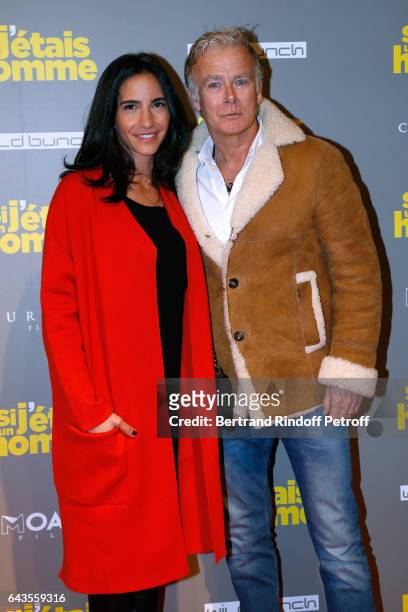 Actor Franck Dubosc and his wife Daniele attend the "Si j'etais un Homme" : Paris Premiere at Cinema Gaumont Opera on February 21, 2017 in Paris,...