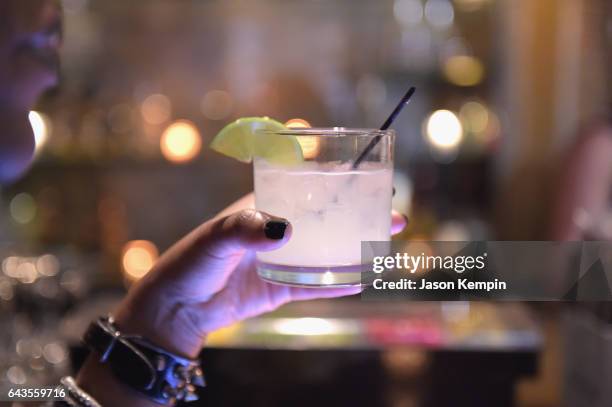 View of the 'Horseshoe Margarita' at Tequila Herradura premieres 'Luck Is Earned' on National Margarita Day eve featuring a live performance and...