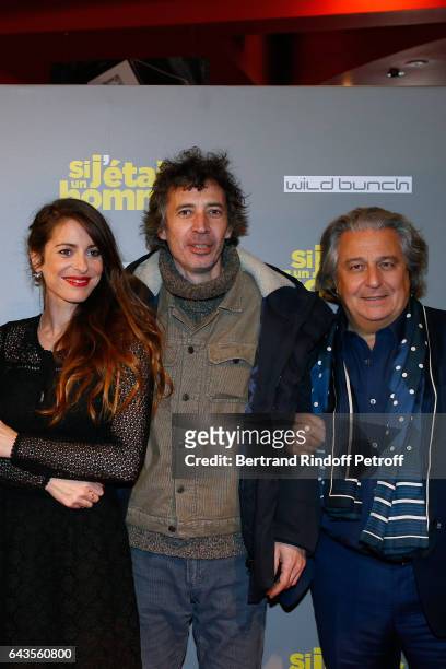 Director of the movie Audrey Dana, actors Eric Elmosnino and Christian Clavier attend the "Si j'etais un Homme" : Paris Premiere at Cinema Gaumont...