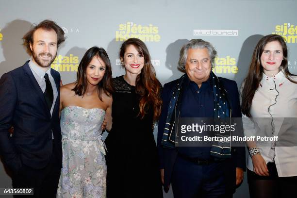 Actors of the movie : Antoine Gouy, Alice Belaidi, Director of the movie Audrey Dana, Josephine Drai and Christian Clavier attend the "Si j'etais un...