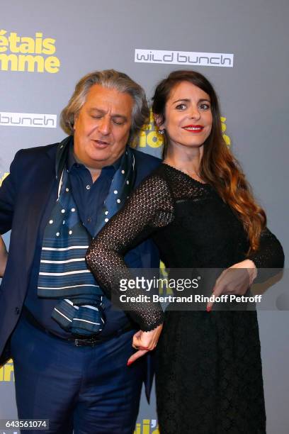 Actor of the movie Christian Clavier and Director of the movie Audrey Dana attend the "Si j'etais un Homme" : Paris Premiere at Cinema Gaumont Opera...