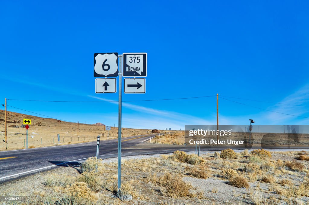 Highway 375 also know as the Extraterrestrial Highway,Nevada,USA