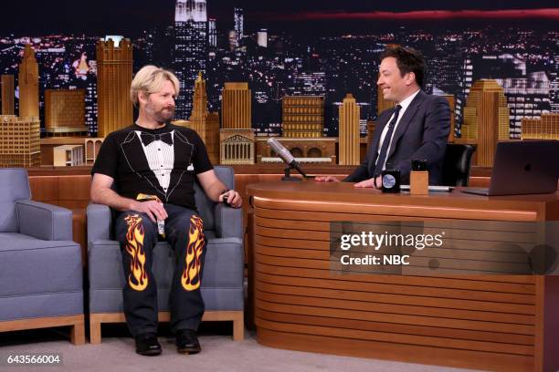 Episode 0628 -- Pictured: Actor Will Forte during an interview with host Jimmy Fallon on February 21, 2017 -- )