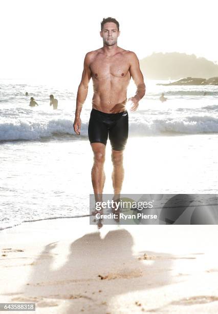 Austalian Ironman Athlete Kendrick Louis poses during a portrait session at Manly Beach on February 22, 2017 in Sydney, Australia.