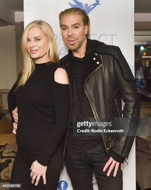 Actress Eileen Davidson and hair stylist Chaz Dean attend "The Real Housewives of Beverly Hills" TV episode debut at PUMP Restaurant on February 21,...