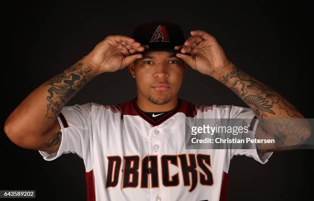 Pitcher Taijuan Walker of the Arizona Diamondbacks poses for a portrait during photo day at Salt River Fields at Talking Stick on February 21, 2017...