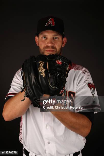 Pitcher Tom Wilhelmsen of the Arizona Diamondbacks poses for a portrait during photo day at Salt River Fields at Talking Stick on February 21, 2017...