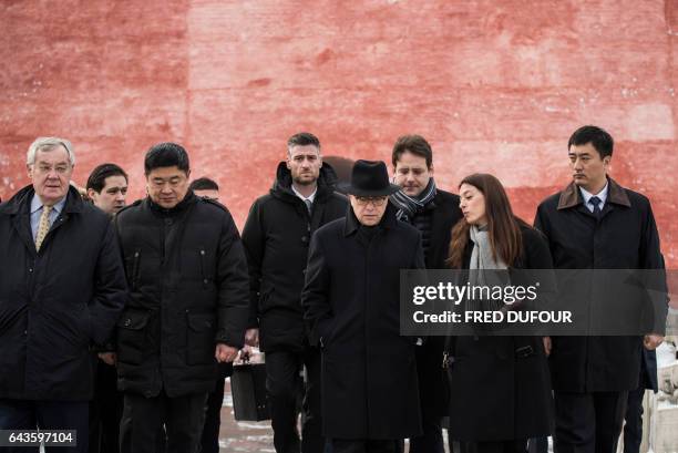 French Prime Minister Bernard Cazeneuve and his delegation visit the Forbidden City in Beijing on February 22, 2017. Cazeneuve is on a three-day...