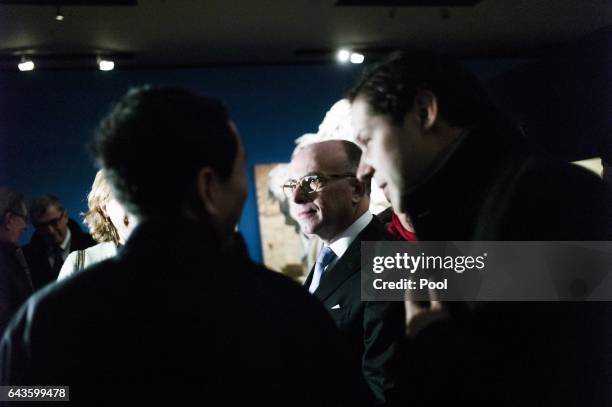 French Prime Minister Bernard Cazeneuve visits the French Louvres exhibition at the National Museum in Beijing on February 22, 2017. Cazeneuve is on...