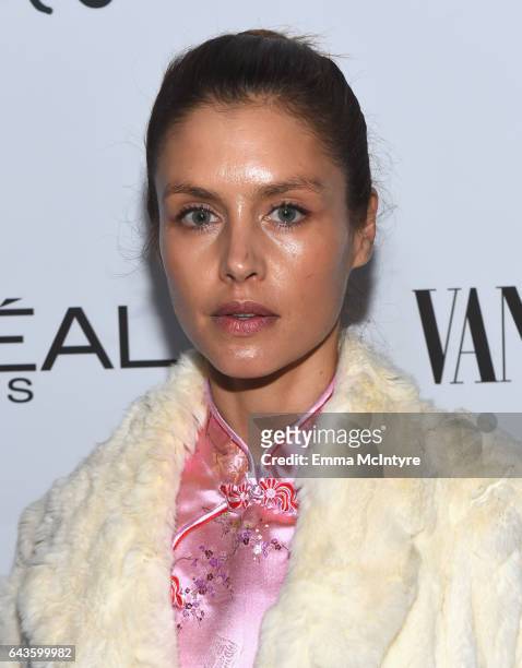 Model Hannah Ware attends Vanity Fair and L'Oreal Paris Toast to Young Hollywood hosted by Dakota Johnson and Krista Smith at Delilah on February 21,...