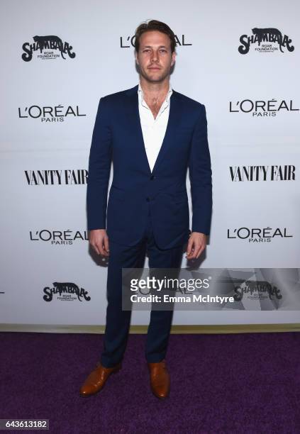 Actor Luke Bracey attends Vanity Fair and L'Oreal Paris Toast to Young Hollywood hosted by Dakota Johnson and Krista Smith at Delilah on February 21,...