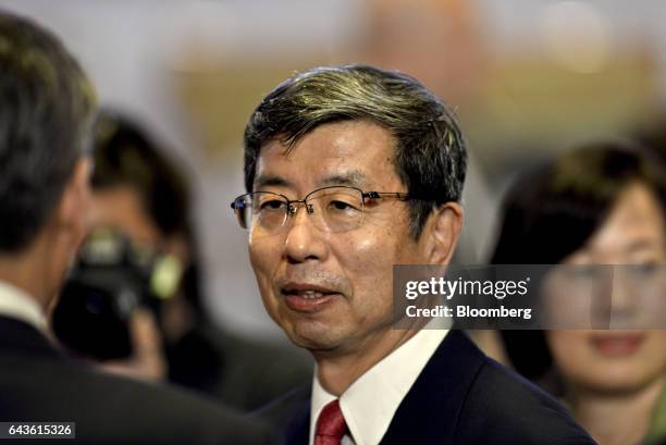 Takehiko Nakao, president of the Asian Development Bank, attends the Asian Development Bank 50th Anniversary reception in Manila, the Philippines, on...