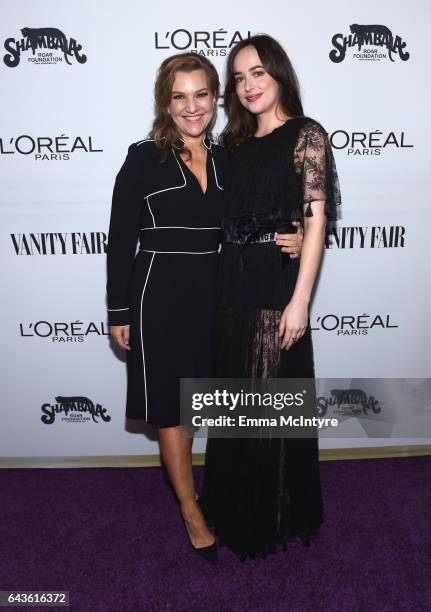 Vanity Fair West Coast Editor Krista Smith and host Dakota Johnson attend Vanity Fair and L'Oreal Paris Toast to Young Hollywood hosted by Dakota...