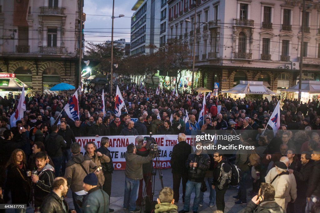 Greek Union PAME (All Workers Militant Front) demonstrate in...