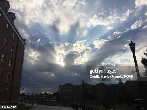 dramatic sky over the city - stillwater oklahoma stock pictures, royalty-free photos & images