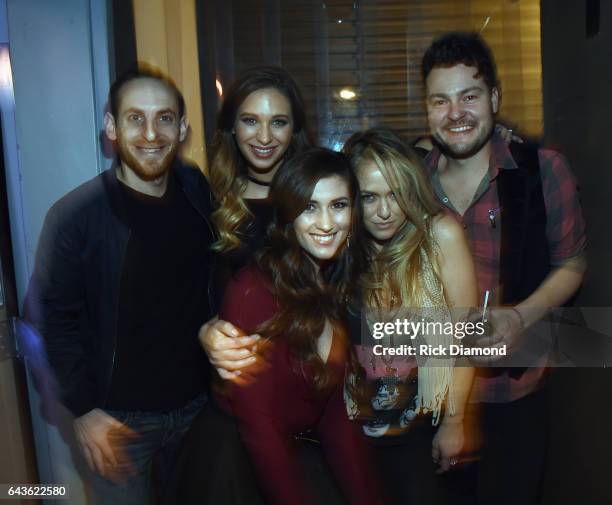 Sam Alex, Olivia Lane, Colby Dee, Leah Turner and Dean Alexander backstage during Forget-Me-Not A Night Of Music For Alzheimer's Awareness at 3rd &...
