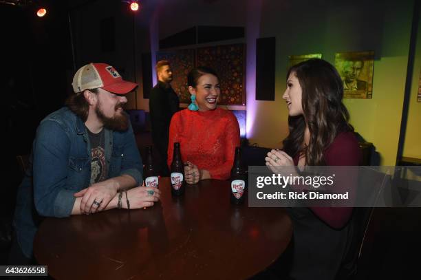 Andy Buckner, Leah Turner and Colby Dee backstage during Forget-Me-Not A Night Of Music For Alzheimer's Awareness at 3rd & Lindsley on February 21,...