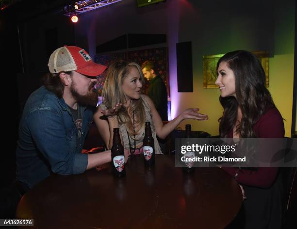 Andy Buckner, Leah Turner and Colby Dee backstage during Forget-Me-Not A Night Of Music For Alzheimer's Awareness at 3rd & Lindsley on February 21,...