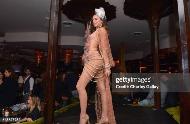 Dancer performs during Vanity Fair and L'Oreal Paris Toast to Young Hollywood hosted by Dakota Johnson and Krista Smith at Delilah on February 21,...