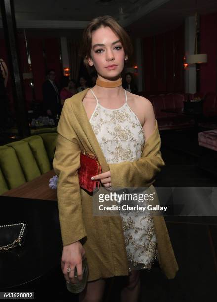 Actor Brigette Lundy-Paine attends Vanity Fair and L'Oreal Paris Toast to Young Hollywood hosted by Dakota Johnson and Krista Smith at Delilah on...