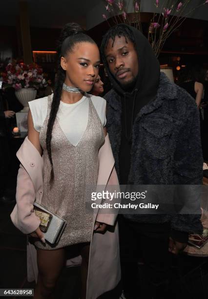 Actors Serayah and Shameik Moore attend Vanity Fair and L'Oreal Paris Toast to Young Hollywood hosted by Dakota Johnson and Krista Smith at Delilah...