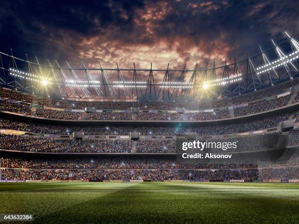 dramatic soccer stadium - stadium seats stock pictures, royalty-free photos & images