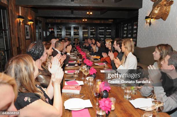 Guests attend a NJ Goldston Dinner in honor of Booth Moore and her latest Book "Where Stylists Shop" at AOC Wine Bar on February 21, 2017 in Los...