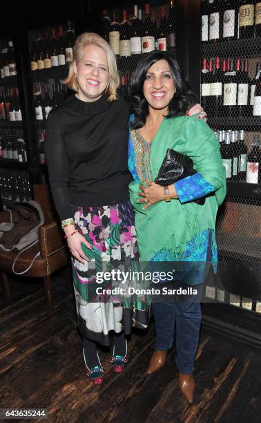 Booth Moore and Kavita Daswani attend a NJ Goldston Dinner in honor of Booth Moore and her latest Book "Where Stylists Shop" at AOC Wine Bar on...