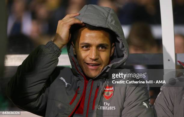Alexis Sanchez of Arsenal during The Emirates FA Cup Fifth Round match between Sutton United and Arsenal on February 20, 2017 in Sutton, Greater...