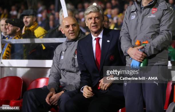 Arsene Wenger manager of Arsenal during The Emirates FA Cup Fifth Round match between Sutton United and Arsenal on February 20, 2017 in Sutton,...
