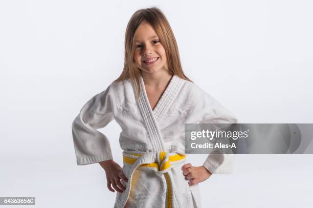 judo girl - child judo stock pictures, royalty-free photos & images