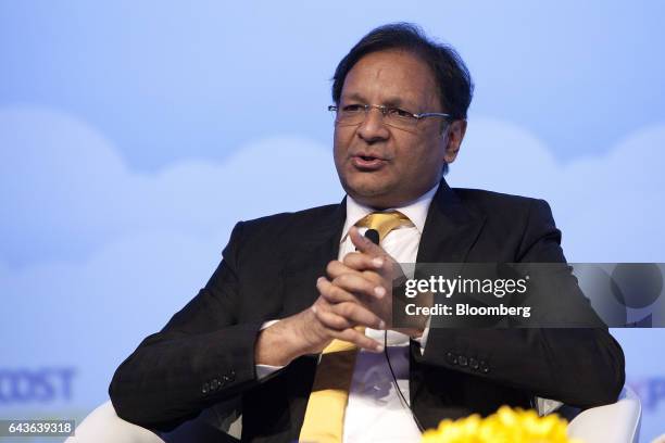 Ajay Singh, chairman and co-founder of Spicejet Ltd., speaks during the Aviation Festival Asia in Singapore, on Wednesday, Feb. 22, 2017. SpiceJet,...