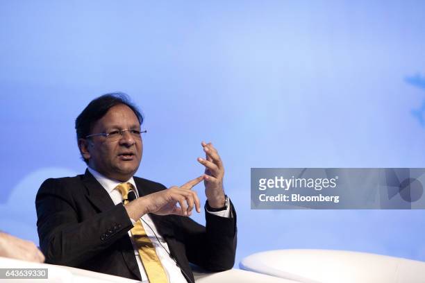 Ajay Singh, chairman and co-founder of Spicejet Ltd., speaks during the Aviation Festival Asia in Singapore, on Wednesday, Feb. 22, 2017. SpiceJet,...