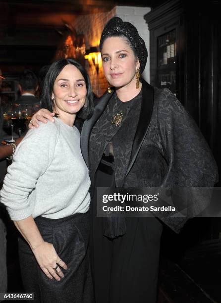 Rose Apadaca and Raven Kauffman attend a NJ Goldston Dinner in honor of Booth Moore and her latest Book "Where Stylists Shop" at AOC Wine Bar on...