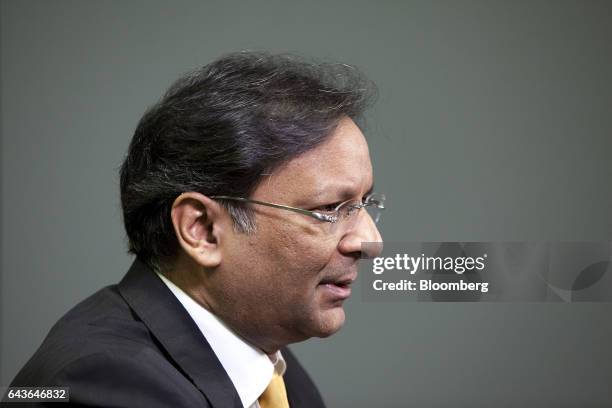 Ajay Singh, chairman and co-founder of Spicejet Ltd., speaks during a Bloomberg Television interview at the Aviation Festival Asia in Singapore, on...