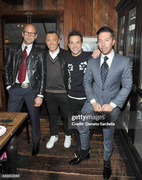 Claude Morais, Joe Zee, George Kotsiopoulos and Brian Wolk attend a NJ Goldston Dinner in honor of Booth Moore and her latest Book "Where Stylists...