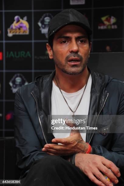 Bollywood actor Arjun Rampal during an exclusive interview with HT City-Hindustan Times at Super Fight League-2017, Siri Fort Auditorium, on February...